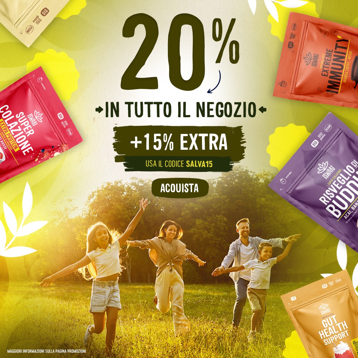 20% di sconto + 15% extra con il coupon